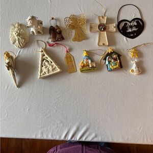Gold and Cream Angel Ornament Set